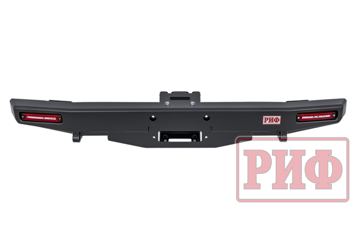 Бампер РИФ задний для УАЗ Хантер с площадкой под лебедку и фонарями (лифт)