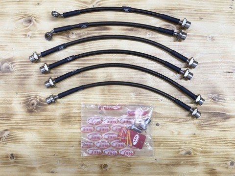 Toyota Land Cruiser Prado 150 (2009-2022) Комплект армированных тормозных шлангов (6 шт. под лифт 50мм)