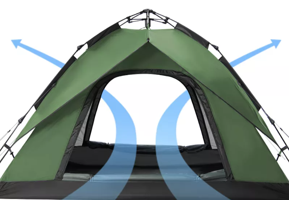 Палатка Naturehike 3-местная, быстросборная, зеленая