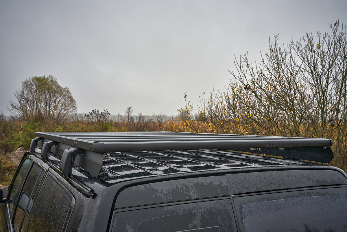 Багажник экспедиционный (платформа) алюминиевый РИФ 1250x2080 мм для Nissan Patrol Y61 2004+ (с крепежом)