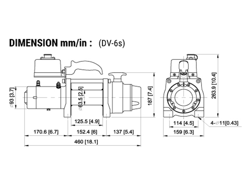 Лебедка автомобильная электрическая COMEUP DV-6s STD 12V (EAC)