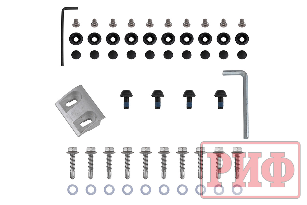 Крышка кузова РИФ для Mitsubishi L200 2024+, роллета раздвижная, алюминиевая, черная 1550x1533 мм