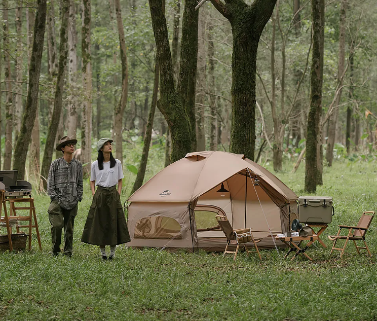 Палатка Naturehike Hexagon шестиугольная 4-местная, алюминиевый каркас, песочный