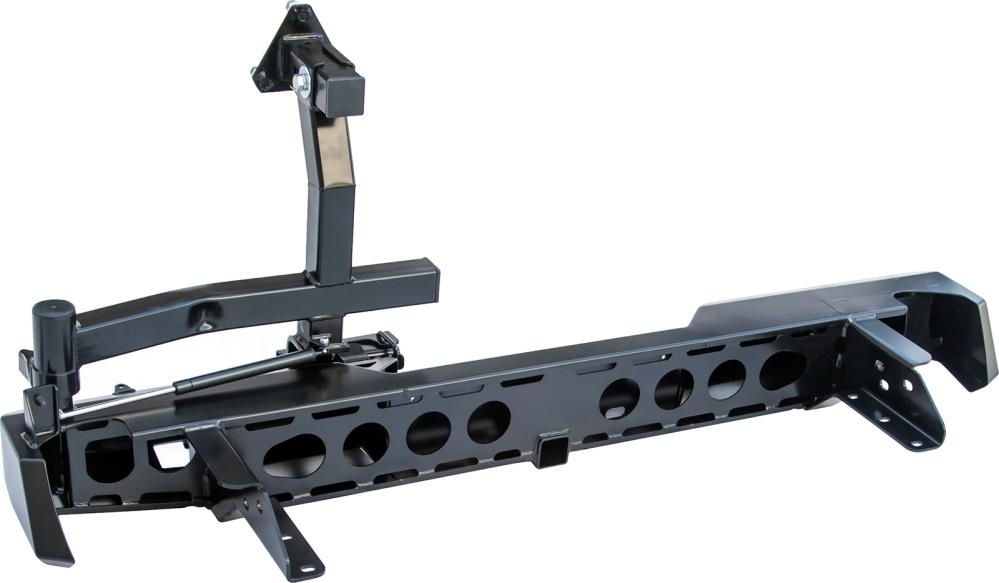 Бампер РИФ силовой задний Nissan Navara D40 2005-2014 с квадратом под фаркоп, калиткой, подсветкой номера