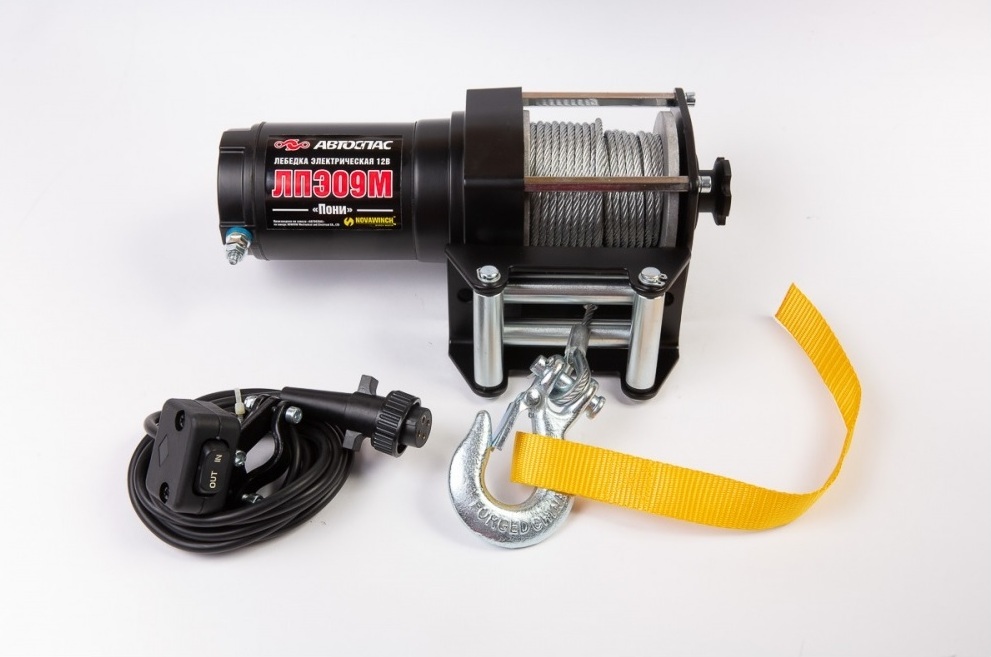 Лебедка ЛПЭ09М Пони электрическая 12В с пультом на руле