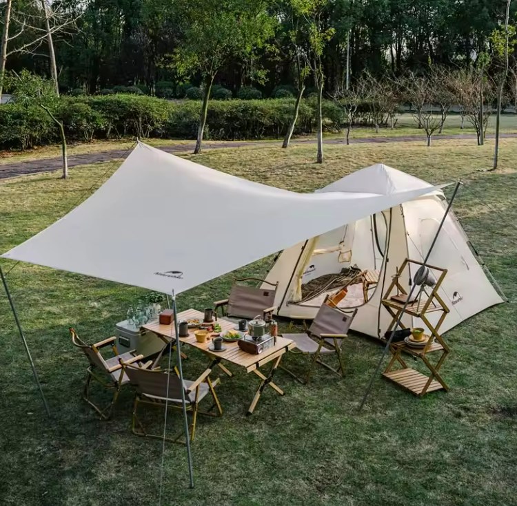 Палатка Naturehike Ango 3-местная, быстросборная, бежевая, со стойками