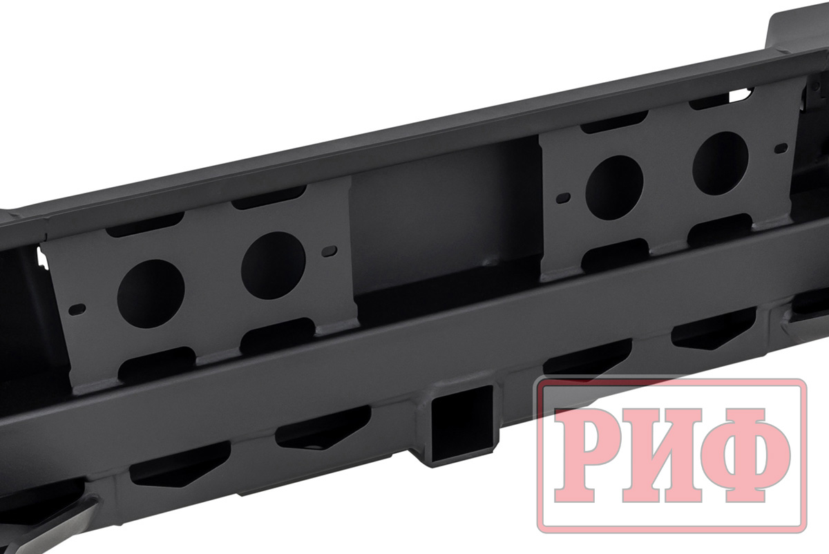 Бампер РИФ силовой задний Great Wall Poer с квадратом под фаркоп и фонарями
