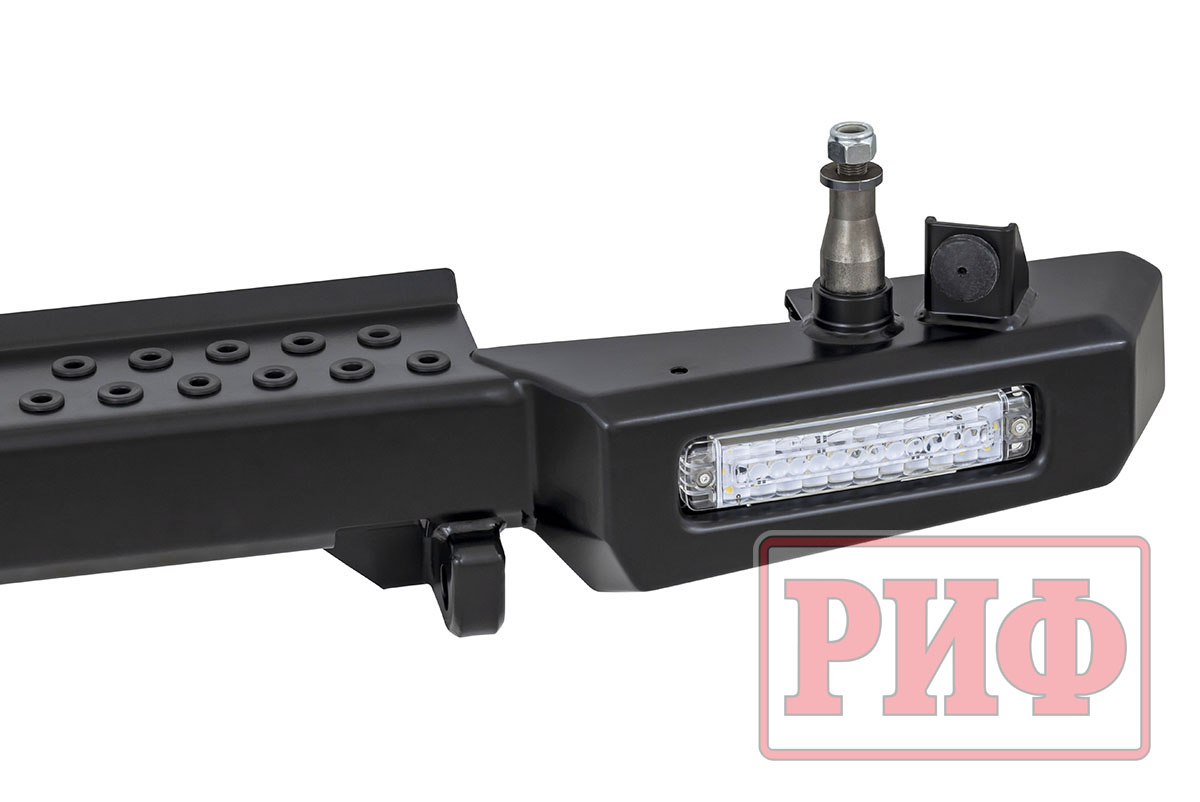 Бампер РИФ силовой задний УАЗ Хантер с фонарями, калиткой, без фаркопа, стандарт