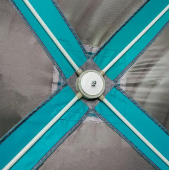 Шатер "СЛЕДОПЫТ" быстросборный, 6 стен, 3,35х3,85 м, h-2,25 м, S по полу 9,3 кв.м, цв. WATERFALL