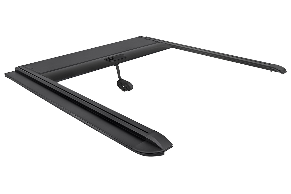 Крышка кузова РИФ для Foton Tunland V7/V9, роллета раздвижная, 1635x1659 мм, алюминиевая, черная