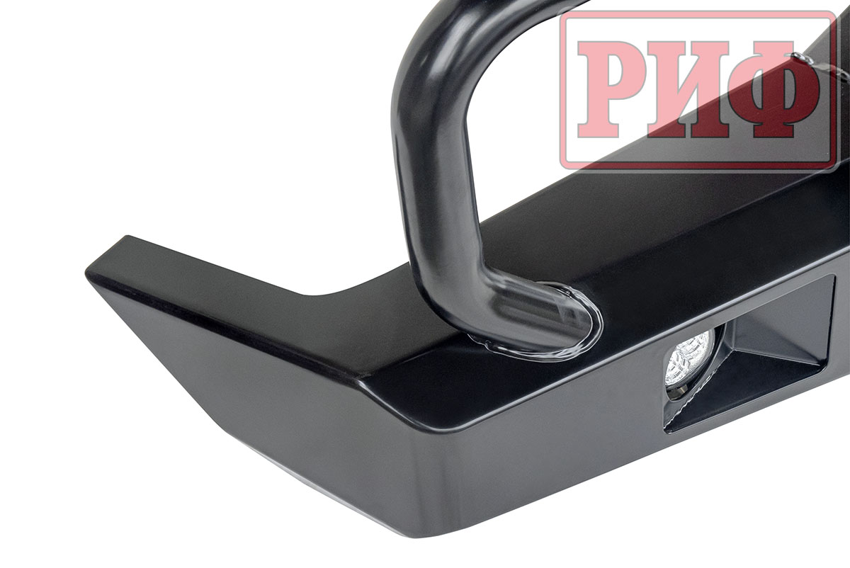 Бампер РИФ передний Toyota Land Cruiser 76/78/79 2007-2024 c доп. фарами и защитной дугой, под штатную лебедку