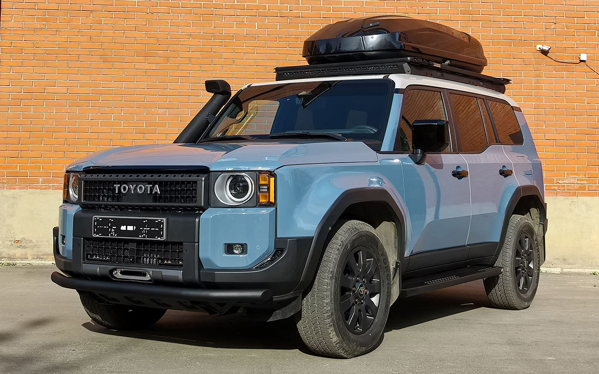 Багажник экспедиционный (платформа) алюминиевый РИФ 1200x2080 мм для Toyota Land Cruiser Prado 250 (с крепежом)