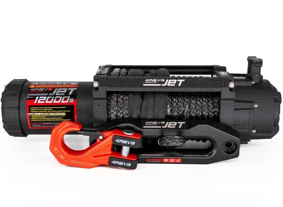 Лебедка автомобильная 4REVO JET 12000s 12В (Синтетический трос)