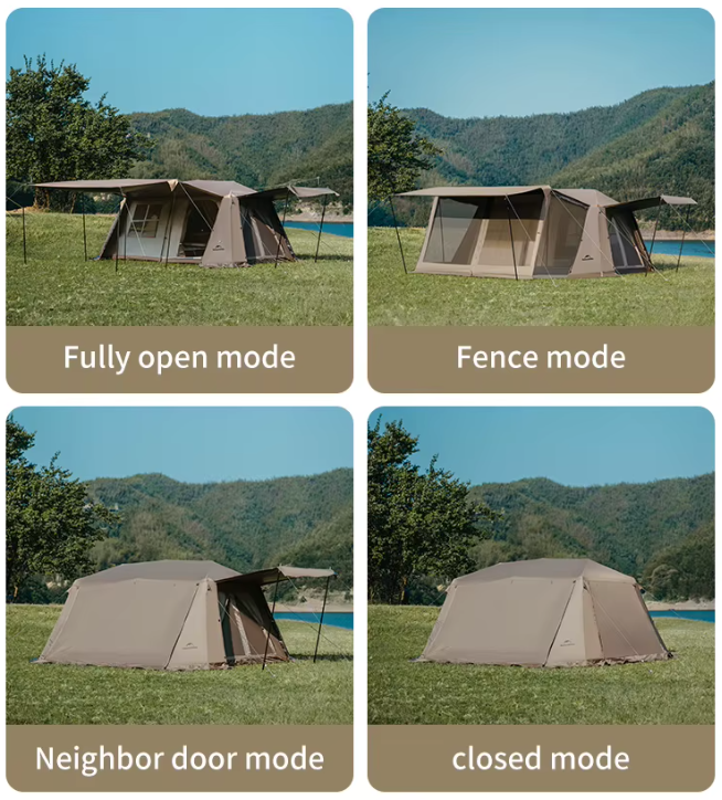 Палатка Naturehike Village 13 Ultimate Edition автоматическая 5-8-местная, с верандой, коричневая
