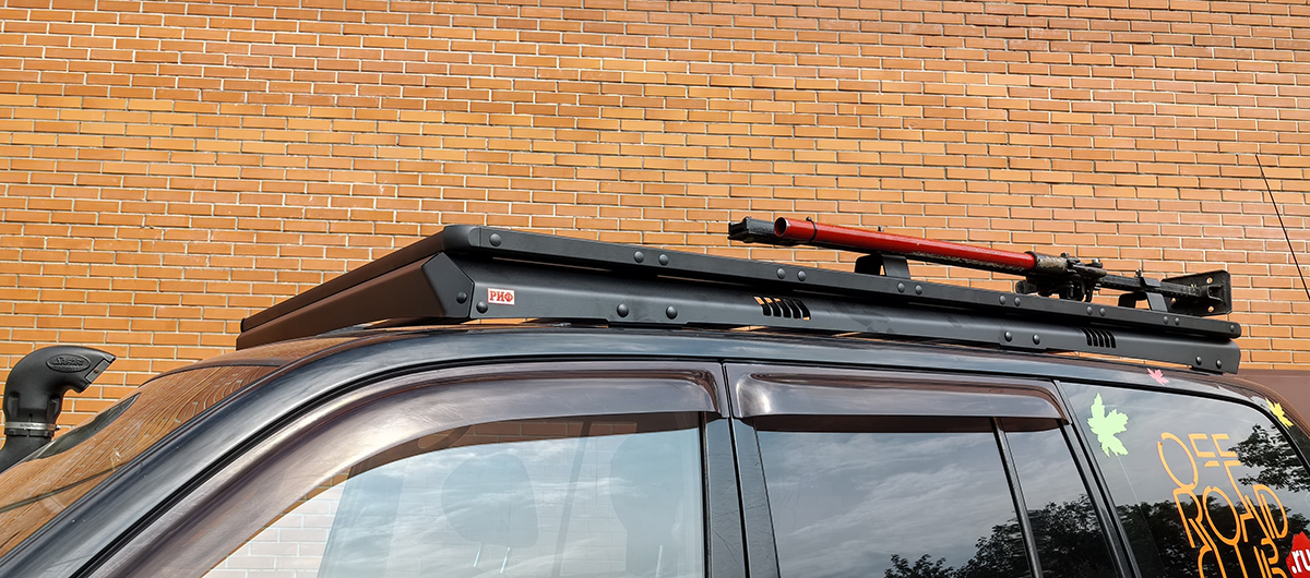 Багажник экспедиционный (платформа) алюминиевый РИФ 1250x2080 мм для Toyota Land Cruiser 100/105 (с крепежом)