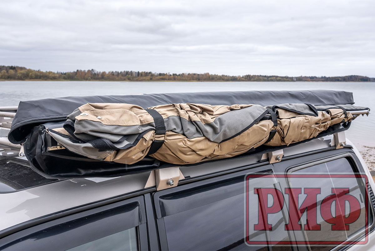 Маркиза автомобильная РИФ комбинированная (прямоугольная с веерной частью) 2,0х2,0 м (левая)