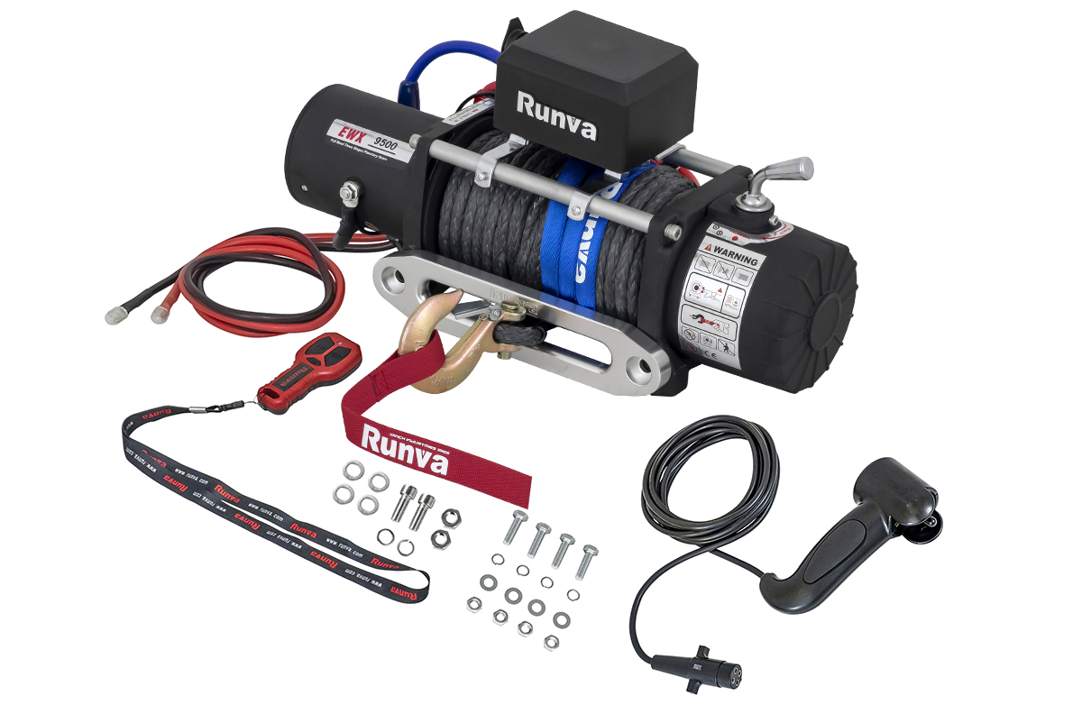 Лебёдка электрическая 24V Runva EWX9500SSR24V 4350 кг (синтетический трос)